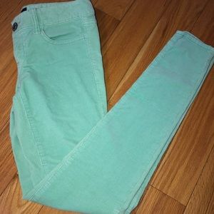 Teal corduroy pants from American Eagle